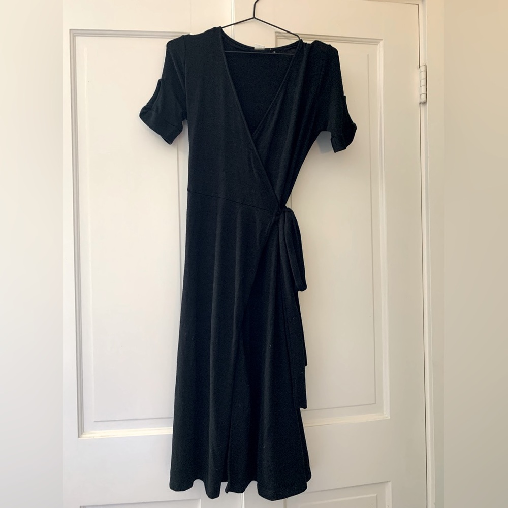 Black wrap dress